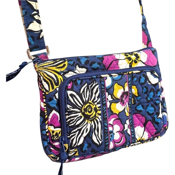 Vera Bradley Little Hipster Crossbody Bag African Violet Quilted Blue Womens - Picture 4 of 14